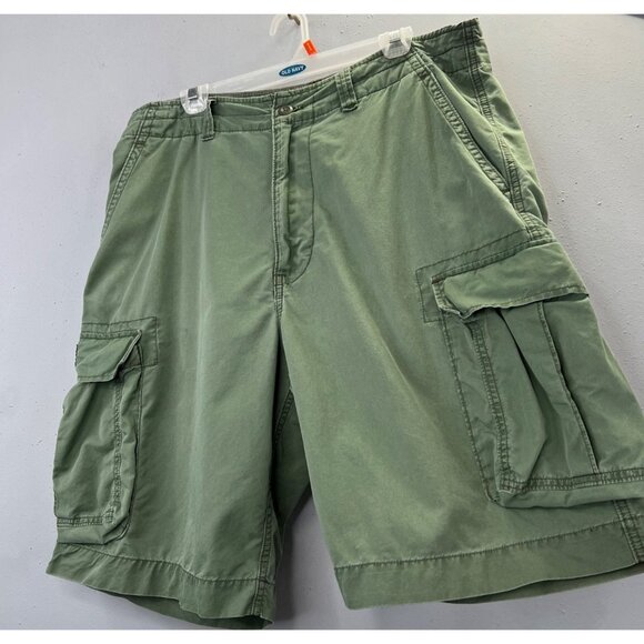 Vintage Y2K Abercrombie & Fitch Cargo Shorts 34 Men Olive Green Military Fatigue - Picture 1 of 6